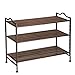 SONGMICS 3- Tier Slat Shoe Rack, Stackable and Expandable with Adjustable Shelves, Entryway Shoe Storage Organizer with Metal Frame ULMR13AX