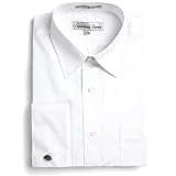 Gentlemens Collection Men's French Cuff Solid Dress Shirt (Cufflink Included)