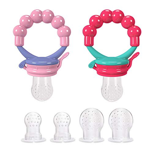 Youen Fresh Food Fruit Feeder Baby Pacifier, Silicone Feeding Pacifier for Baby - 3 Sizes Teether Food Mesh,Infant Fruit Teething Toy, 2 Pack - Thumbnail 7