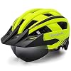 VICTGOAL Fietshelm Heren Mountainbike Helm met Afneembaar Magnetisch Vizier Afneembare Zonbeschermingskap en LED…