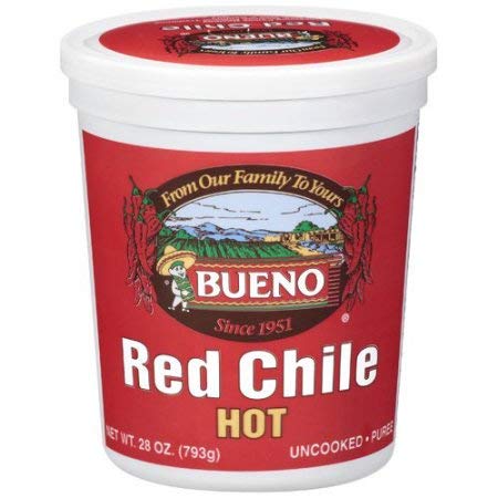 Red Chile Puree, HOT, 1 lb. 12oz. Tubs, 4 Pack, Frozen