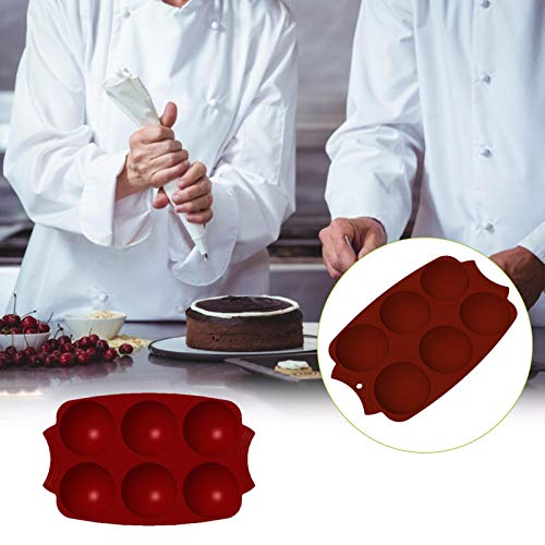 2 Stuks Halfrond Siliconen Mal Met 6 Vormpjes Chocolade Halfrond Siliconen Mal Chocolade Halfrond Bakvorm Voor… - Afbeelding 7