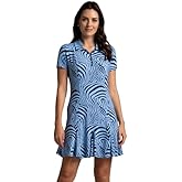 IBKUL Athleisure Wear Sun Protective UPF 50+ Icefil Cooling Cecilia Print Short Sleeve Godet Dress - 69932