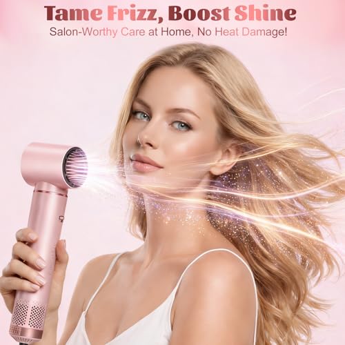AVENHO 5 in 1 Hair Dryer Brush, Hot Air Brush with Detachable Heads, Straightener, Curling and Volumizer, Lightweight for Travel - Blush