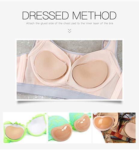 Silicone Push Up Adhesive Sticky Bra Inserts Reusable Backless Strapless Invisible Breathable Breast Pads - Nude