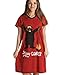 Lazy One Women's Nightgown, Funny V-Neck Sleep Shirt for Women, Camping Pajama Shirt (Happy Camper, L/XL)