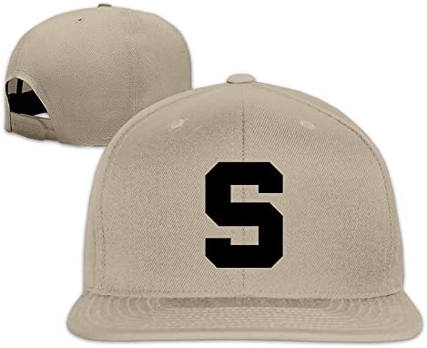 Unisex Block Letter S Snapback Adjustable Caps One Size--Natural