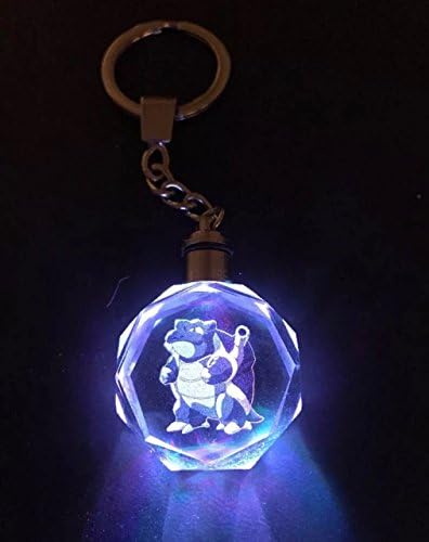 Pokemon Blastoise LED crystal Keychain charizard pikachu