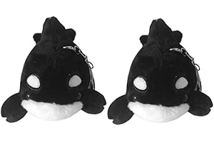Zerodeko 2pcs Soft Plush Orca Whale Keychain Cute Ocean Animal Bag Pendant for Backpacks and Handbags