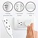 Maximm Cable 6 Ft 360° Rotating Flat Plug Extension Cord/Wire, 16 AWG Multi 3 Outlet Extension Wire, 3 Prong Grounded Wire - White - UL Certified