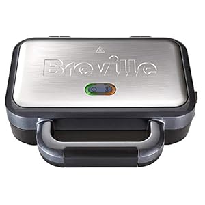 Breville Deep Fill Sandwich Toaster and Toastie Maker with Removable Plates, Non-Stick, Stainless Steel [VST041…
