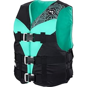 Schnorchelmasken 41K0AR kqGL. SS300 Leichte Damen Auftriebsweste mit drei Gurten (EN ISO 12402-5 Schwimmhilfe Auftriebsklasse 50 N, MESLE Typ V210)
Weiter Armauschnitt für große Bewegungsfreiheit, körpernah anpassbar, ideal zum Stand Up Paddeln, Wakeboarden, Schnorcheln etc.
Robustes 210 D Nylon Gewebe, flexible EPE Auftriebskörper, YKK Steckschnallen und abgedeckte Rückengurte für mehr Sicherheit