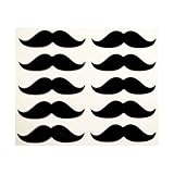 Set of 75 2 Inch Vinyl Black Mustache Decals