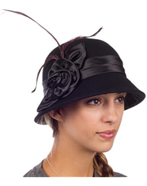 Danielle Vintage Style Wool Cloche Hat