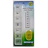 Jumbo Weekly Pill Organizer (3XL) with Travel Seven Day Pill Box and Bonus Pocket Case (Clear)