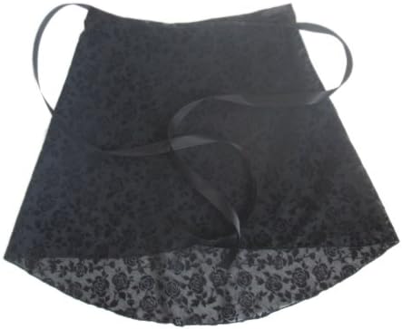 Black Floral Flocked Wrap Ballet Dance Skirt