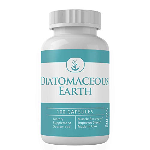 Diatomaceous Earth Superfood (100 Capsules, 550 mg Serving) by Pure Organic Ingredients, Food Grade, Improves Sleep Patterns, Strengthens Bones & Joints, Total Body Wellness, Lab Tested*