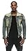 Angel Cola Men's Biker Slim Fitted Distressed Washed Denim Jacket