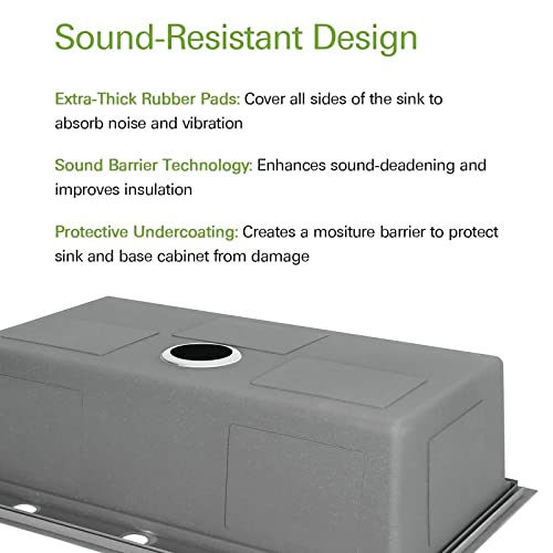 Hykolity 33inch Drop In Kitchen Sink, Single Bowl 2Hole Stainless