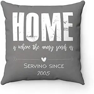EricauBird Home is Where The Troops Sends Us Throw Pillow Cover Custom 18 x 18 Inches Military Marine Air Force Coast Guard Pillowcase for Bedroom Sofa Baby Room Car