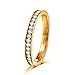 Areke Cubic Zirconia Wedding Rings For Women Men,3mm Stainless Steel CZ Eternity Engagement Finger Bagues