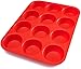 BakeMaster Silicone Muffin Pan Silicone Cupcake Pan 100% Food Grade Silicone Quiche Pan BPA free Non stick Red Silicone Cupcake Maker Lightweight Cupcake Mold Microwave and Dishwasher Safe