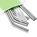 Mcool 8Pcs 4 Wide 4 Long Stainless Steel Straws for Yeti/Rtic/Ozark-8 Metal Smoothies Straws for 30&20 oz Tumblers+3 Brushes+1 Green Storage Pouch