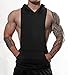 Manstore Mens Workout Hooded Tank Tops Sleeveless Muscle Gym Hoodies with Kanga Pocket