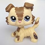 Littlest Pet Shop LPS Pet Collie Dog Child Girl Figure Toy Loose Cute lps #2210 Brown and Caramel Collie Dog