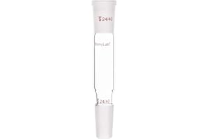 stonylab Borosilicate Glass Straight Connecting Adapter, 90 mm Between 24/40 Outer Joint and Inner Joint for Laboratory
