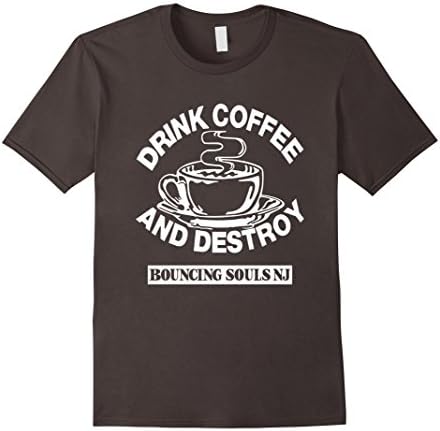 Men's Drink Coffee And Destroy Bouncing Souls T- Shirt Small Asphalt