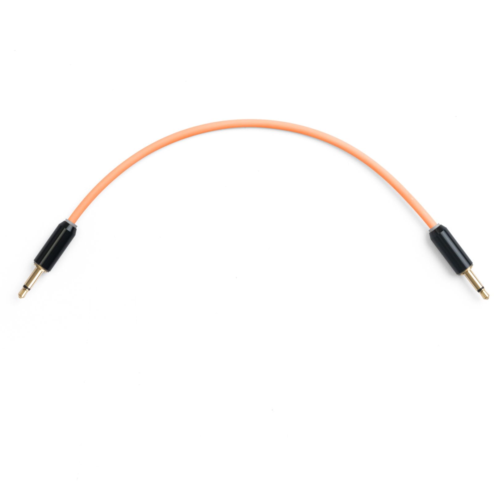 MyVolts Candycords Halo LED patch cables 2-pack, straight mini mono jack to straight mini mono jack, 15cm, Sunset Peach