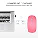 TENMOS T9 Silent Wireless Mouse, 2.4G Ultra Slim Portable Travel Mouse Optical Computer Mice with USB Receiver Type-C Compatible with Notebook, PC, Laptop, Computer (Pink)