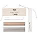 Reusable Stainless Steel Straws by Home & Harvest | Set of 8 Including 4 Extra Wide Smoothie Straws + 4 Rose Gold Straws | Includes 2 Cleaning Brushes + Handy Travel Carrying Case