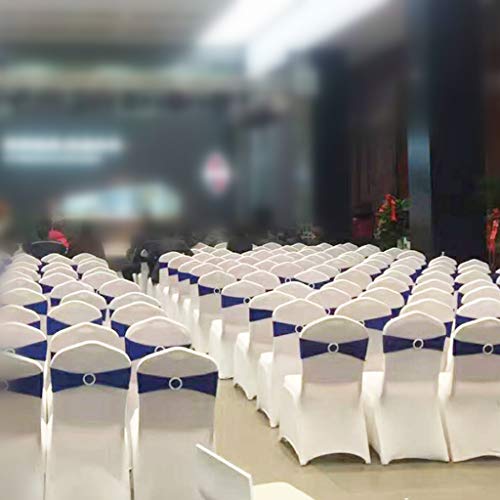 Fvstar 10pcs Royal Blue Party Chair Sashes Wedding Chair Ribbons Spandex Chair Cover Ties Bows for Baby Shower Valentines Decorations Without White Covers - Thumbnail 6