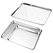 Baking Sheet, HKJ Chef Stainless Steel Cookie Sheets for Baking Non Stick, Baking Pan Set of 3 for Cooking and Roasting, Toaster Oven Tray Pans Mirror Finish, Oven & Dishwasher Safe & Easy Clean