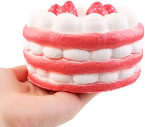 Kawaii Simulation Squishes Cake, 12×6.5cm Soft PU Stress Relieving Play House Toy Home Studio Nursery Party Decor Bakery Sample Display Photo Prop