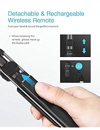 BlitzWolf Selfie Stick - Trípode extensible con mando a distancia inalámbrico para iPhone Xs MAX XS XR X iPhone 8 8 Plus iPhone 7 7 Plus 6s 6, Galaxy S9 S9 Plus S8 S8 Plus, etc.