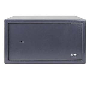 HMF 49204-11 Tresor passend für Laptop und Ordner, Möbeltresor Doppelbartschloss, 45,0 x 25,0 x 36,5 cm , anthrazit – Bild 4