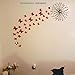 24pcs 3D Butterfly Removable Mural Stickers Wall Stickers Decal for Home and Room Decoration (Red-24pcs)