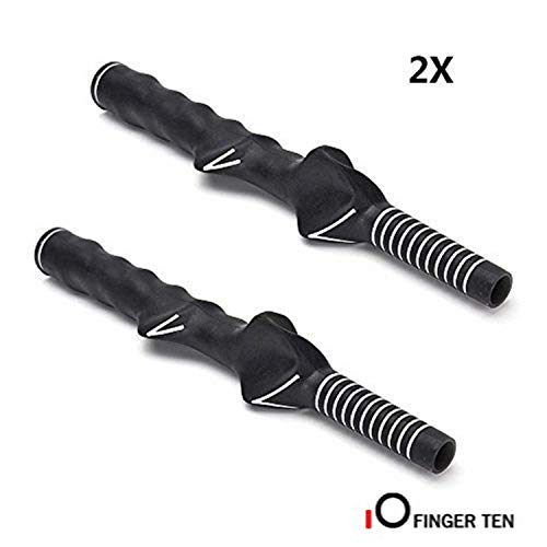 FINGER TEN Golf Swing Grip Trainers Practice Tool Aid Value 2 Pack, Quality Standard Training for Right Left Hand Golfer Set (Right-Handed Golfer)