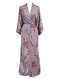 Old Shanghai Women's Kimono Robe Long - Watercolor Floral