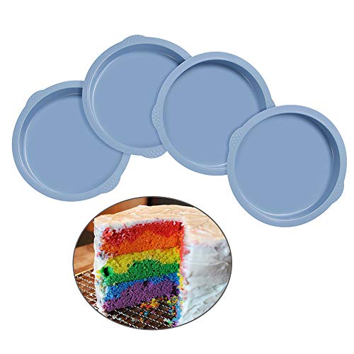 image for Webake Multi Layer Cake Pans, 7 Inch Round Cake Pan Set, Silicone Cake