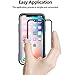 Poetic iPhone X Screen Protector, [Full Coverage][HD Clear][Case Friendly][Anti-Fingerprint] Premium Edge-to-Edge Tempered Glass Screen Protector for Apple iPhone X (2017) (Black)