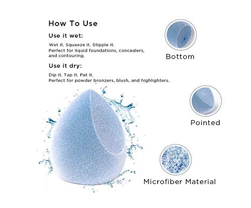 image for CHARMINER Microfiber Velvet Sponge, Latex-Free Makeup Sponges Set Perf