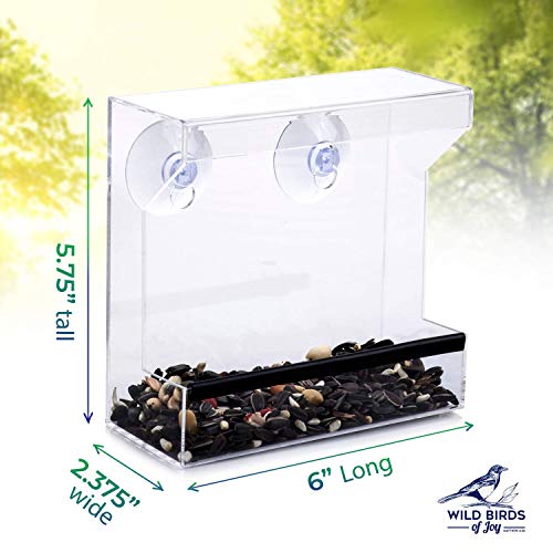 Wild Birds of Joy Window Bird Feeder with Strong Suction Cups and Seed