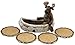 Decorative Moose Canoeing Coaster Set - 4 Rustic Cork Coasters & Holder Set