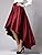 Clothink Women Burgundy High Waist Back Zipper Plain Hi-lo Skater Skirt