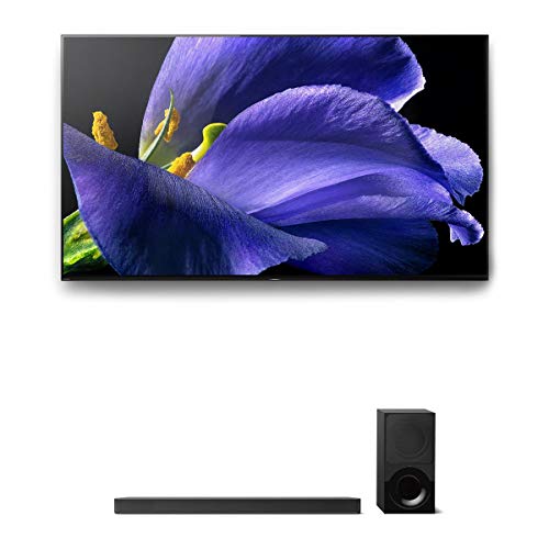 Sony XBR-65A9G 65″ BRAVIA OLED 4K UHD HDR TV and HT-X9000F 2.1-Channel Dolby Atmos Soundbar with Subwoofer