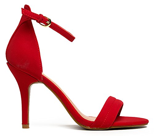 Womens Ankle Strap High Heel - Dress Wedding Party Sandal - Basic Pump Low Heel Marvel by J. Adams - Thumbnail 2